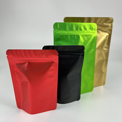 Gıda Sınıfı Açılıp Kapanabilir Kilitli Torbalar Plastik Mat Stand Up Alüminyum Folyo Çay Paketleme