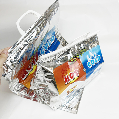 Dondurulmuş Gıdalar İçin Plastik Gümüş Özel Tek Kullanımlık Sıcak Soğuk Termal Çanta