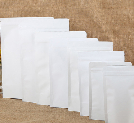 Alüminize Beyaz Kilitli Kraft Kağıt Torba Kendinden Destekli Fermuarlı Çanta