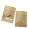 Pencere Gıda Küpe Takı Ambalaj ile Kahverengi / Beyaz Kraft Kağıt Kilitli Çanta