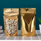 Euro Yuvalı Altın Metalik Mylar Stand Up ile Plastik Alüminyum Folyo Kilitli Çanta
