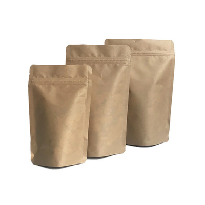 Kahverengi Kendinden Sızdırmazlıklı Kraft Kağıt Kuru Gıda Ambalaj Torbaları PLA Biyobozunur